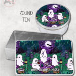 cute gothic ghost picnic storage tin option to personalise