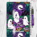 cute gothic ghost picnic notebook journal option to personalise
