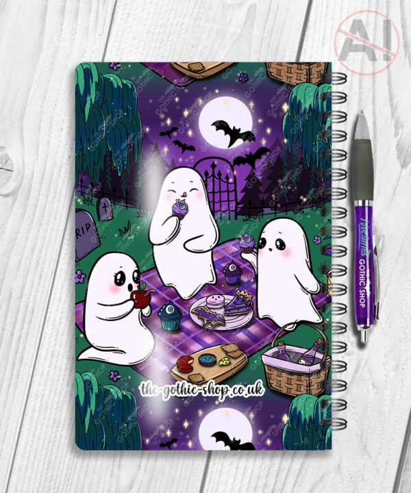 cute gothic ghost picnic notebook journal option to personalise