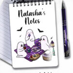 cute gothic ghost picnic notebook journal option to personalise
