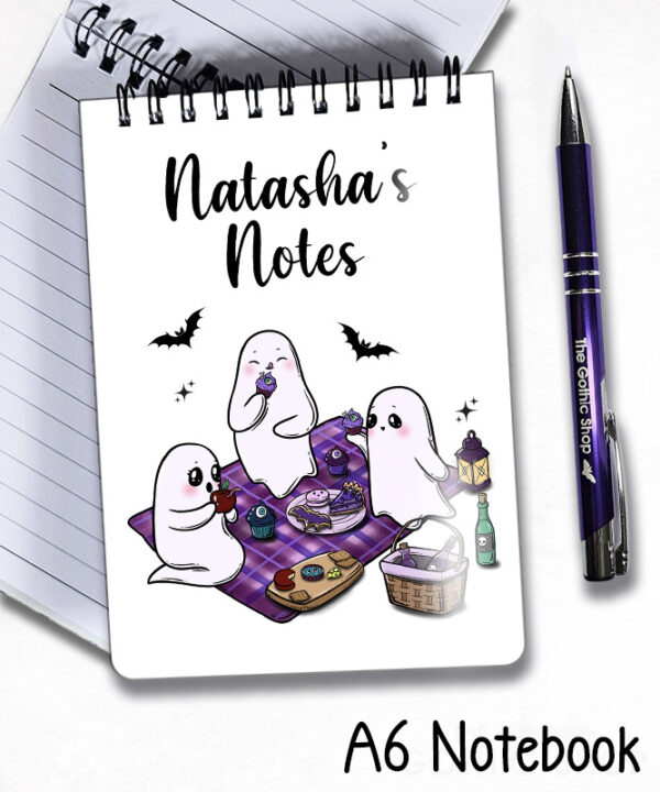 cute gothic ghost picnic notebook journal option to personalise