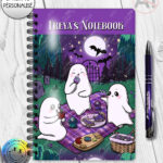 cute gothic ghost picnic notebook journal option to personalise