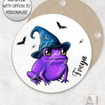 magical kawaii purple witchy frog mug and/or coaster optional to personalise