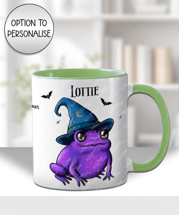 magical kawaii purple witchy frog mug and/or coaster optional to personalise
