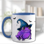 magical kawaii purple witchy frog mug and/or coaster optional to personalise