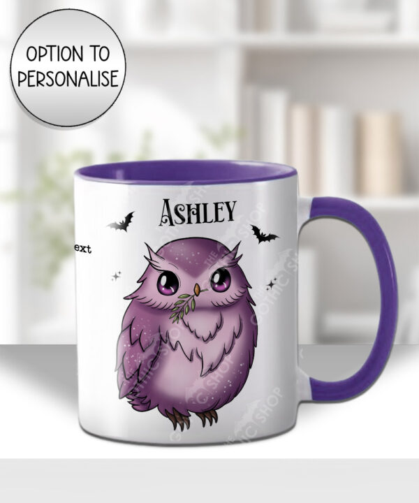 magical kawaii purple witchy cat on books mug and/or coaster optional to personalise (copy)