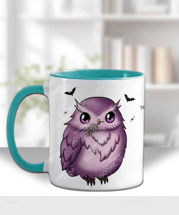 magical kawaii purple witchy cat on books mug and/or coaster optional to personalise (copy)