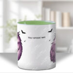 magical kawaii purple witchy cat on books mug and/or coaster optional to personalise (copy)