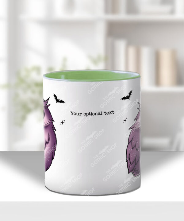 magical kawaii purple witchy cat on books mug and/or coaster optional to personalise (copy)