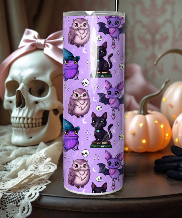 magical familiars purple gothic straight tumbler option to personalise
