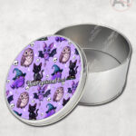 magical familiars kawaii purple gothic witchy storage tin option to personalise
