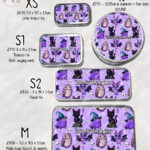 magical familiars kawaii purple gothic witchy storage tin option to personalise
