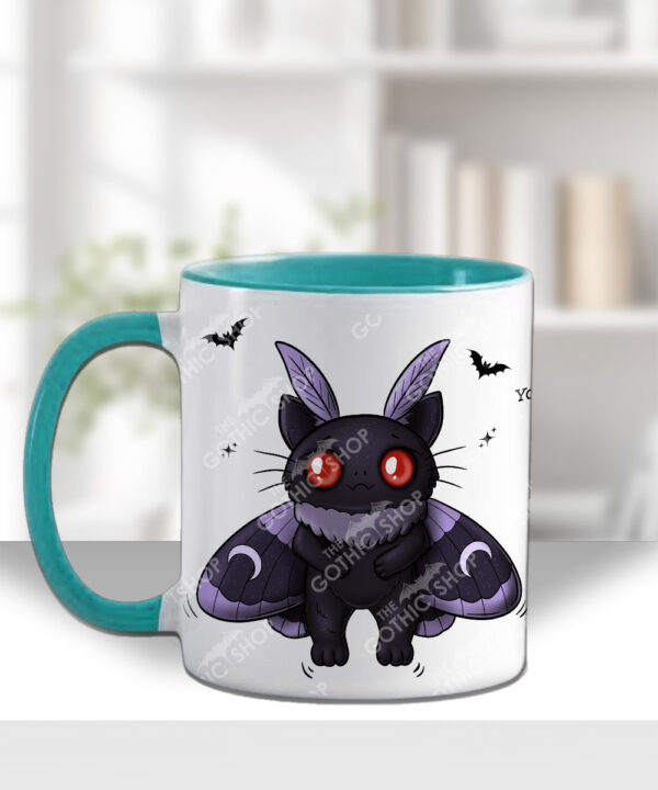 kitty gothic moth purple bat with potion mug and/or coaster optional to personalise