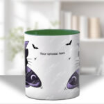 kitty gothic moth purple bat with potion mug and/or coaster optional to personalise