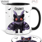 kitty gothic moth purple bat with potion mug and/or coaster optional to personalise