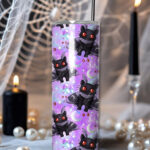 kitty gothic moth purple gothic witchy straight tumbler option to personalise