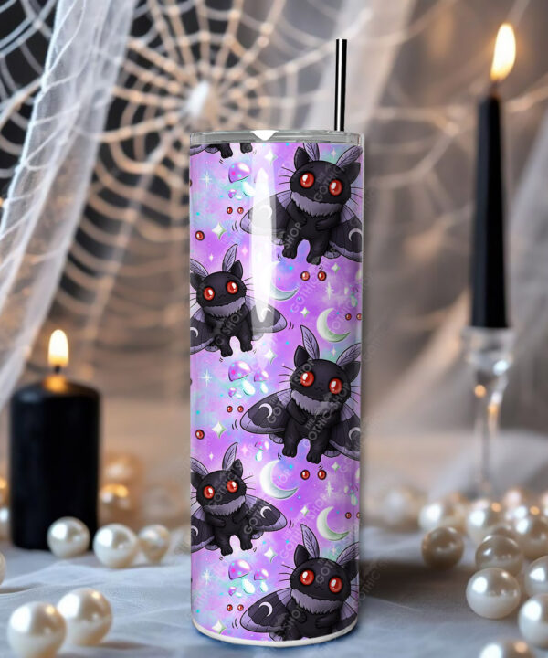 kitty gothic moth purple gothic witchy straight tumbler option to personalise