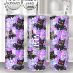 kitty gothic moth purple gothic witchy straight tumbler option to personalise