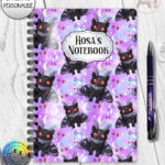 kitty gothic moth purple gothic witchy notebook journal option to personalise