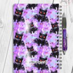 kitty gothic moth purple gothic witchy notebook journal option to personalise