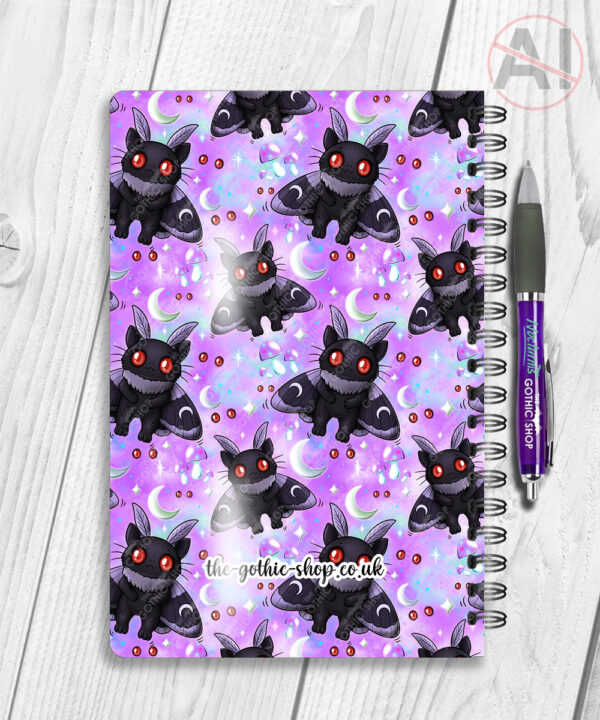 kitty gothic moth purple gothic witchy notebook journal option to personalise