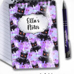 kitty gothic moth purple gothic witchy notebook journal option to personalise