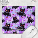 kitty gothic moth mouse mat option to personalise