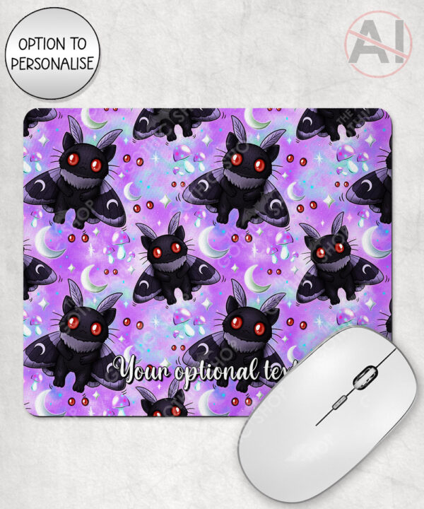 kitty gothic moth mouse mat option to personalise