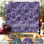 gothic floral lace skull roses moths glass chopping board option to personalise