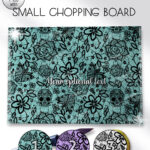 gothic floral lace skull roses moths glass chopping board option to personalise