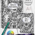 gothic floral lace skull roses moths notebook journal option to personalise