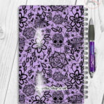 gothic floral lace skull roses moths notebook journal option to personalise