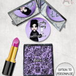 gothic floral lace skull roses moths compact mirror option to personalise