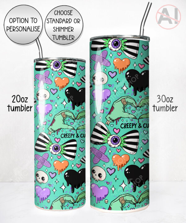 gurokawa creepy cute kawaii goth straight tumbler option to personalise