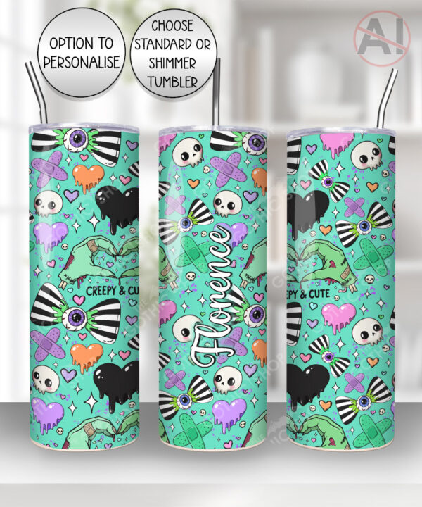 gurokawa creepy cute kawaii goth straight tumbler option to personalise
