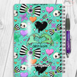 gurokawa creepy cute kawaii goth notebook journal option to personalise