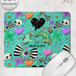 gurokawa creepy cute kawaii goth mouse mat option to personalise