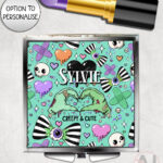 gurokawa creepy cute kawaii goth compact mirror option to personalise
