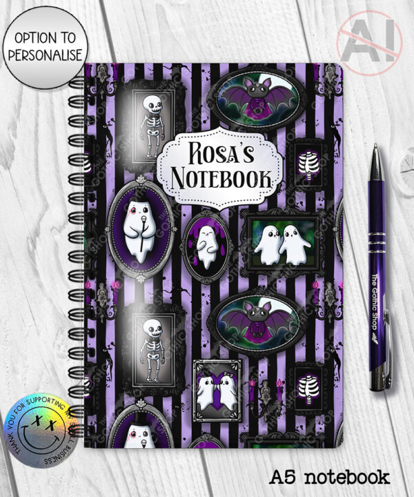 haunted mansion wall gallery gothic notebook journal option to personalise