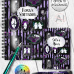 haunted mansion wall gallery gothic notebook journal option to personalise