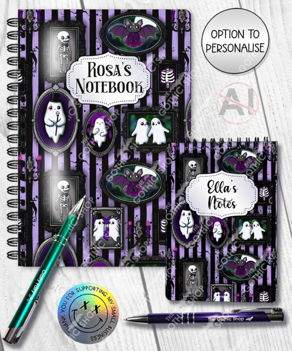 haunted mansion wall gallery gothic notebook journal option to personalise