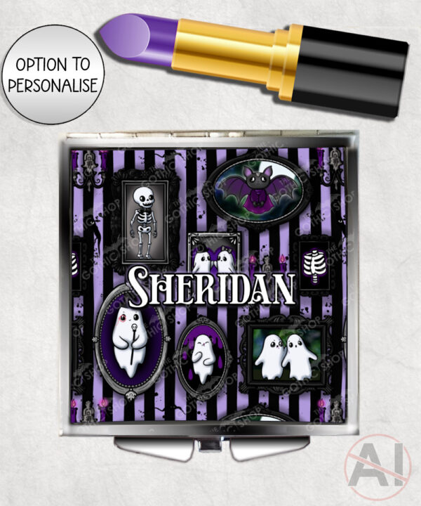 haunted mansion wall gallery gothic compact mirror option to personalise