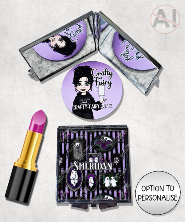haunted mansion wall gallery gothic compact mirror option to personalise