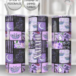 sharny spooky gothic patchwork magic gothic straight tumbler option to personalise