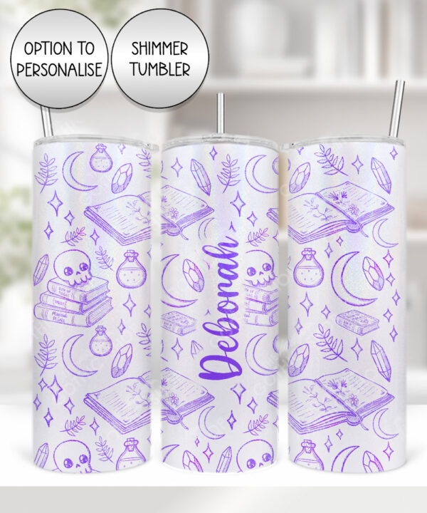 spell books black doodle sketches straight tumbler option to personalise