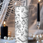 spell books black doodle sketches straight tumbler option to personalise