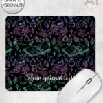 spell books doodle sketches witchy gothic mouse mat option to personalise