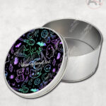 spooky doodle sketches gothic halloween storage tin option to personalise