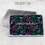 spooky doodle sketches gothic halloween storage tin option to personalise