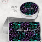 spooky doodle sketches gothic halloween storage tin option to personalise